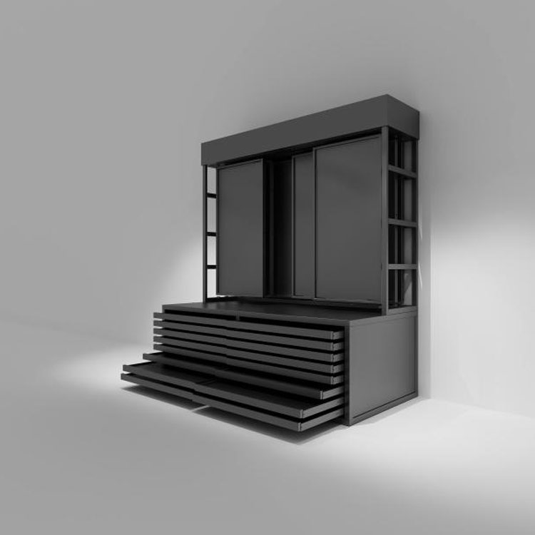 हेवी ड्यूटी फ्लैट दराज स्टोन डिस्प्ले रैक